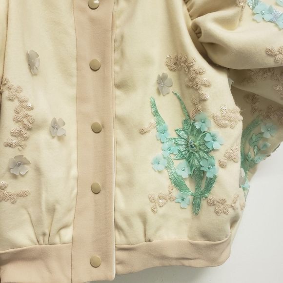 Hanna Herrera Leg of Mutton Glitzy Bomber Jacket - Picture 2 of 15